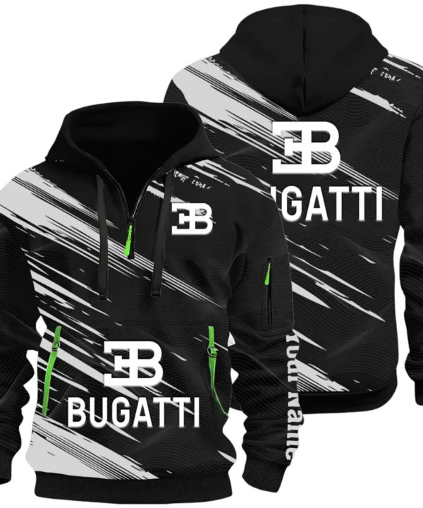 Prestige Coupe Hoodie Half Zip 3D, Urban Style & Relaxed Fit Hoodie CAR514 - Black