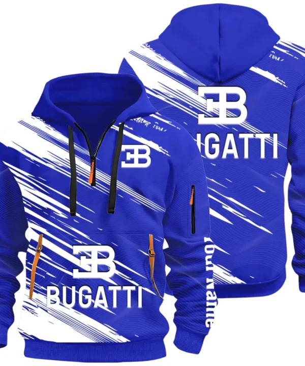 Prestige Coupe Hoodie Half Zip 3D, Urban Style & Relaxed Fit Hoodie CAR514 - Blue