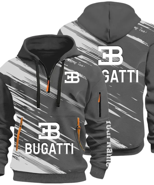 Prestige Coupe Hoodie Half Zip 3D, Urban Style & Relaxed Fit Hoodie CAR514 - Dark Gray