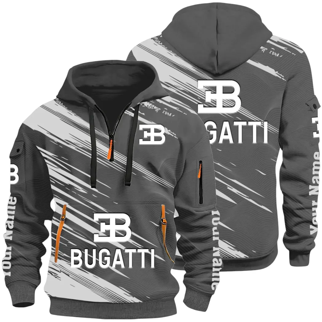 Prestige Coupe Hoodie Half Zip 3D, Urban Style & Relaxed Fit Hoodie CAR514 - Dark Gray