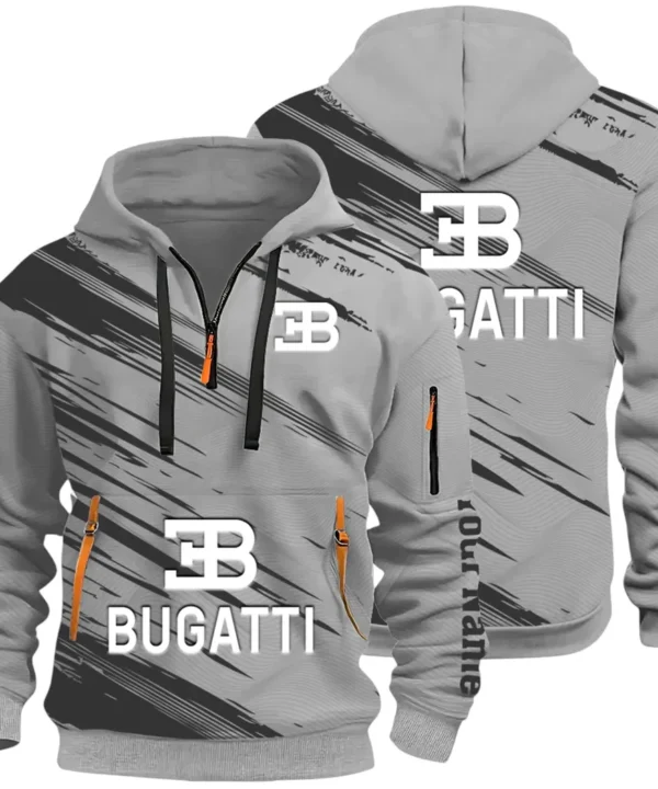 Prestige Coupe Hoodie Half Zip 3D, Urban Style & Relaxed Fit Hoodie CAR514 - Gray