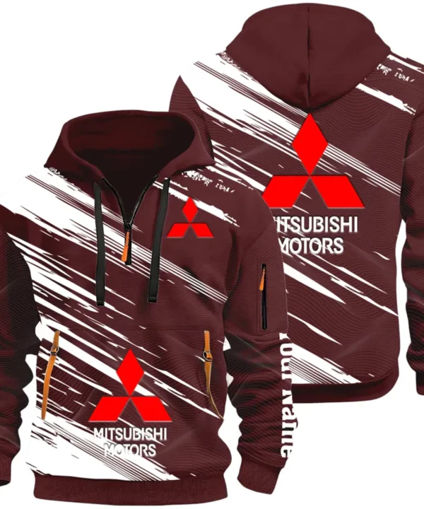 Off-Road SUV Hoodie Half Zip 3D, Adventure-Ready Comfortable Hoodie CAR514 - Dark Red
