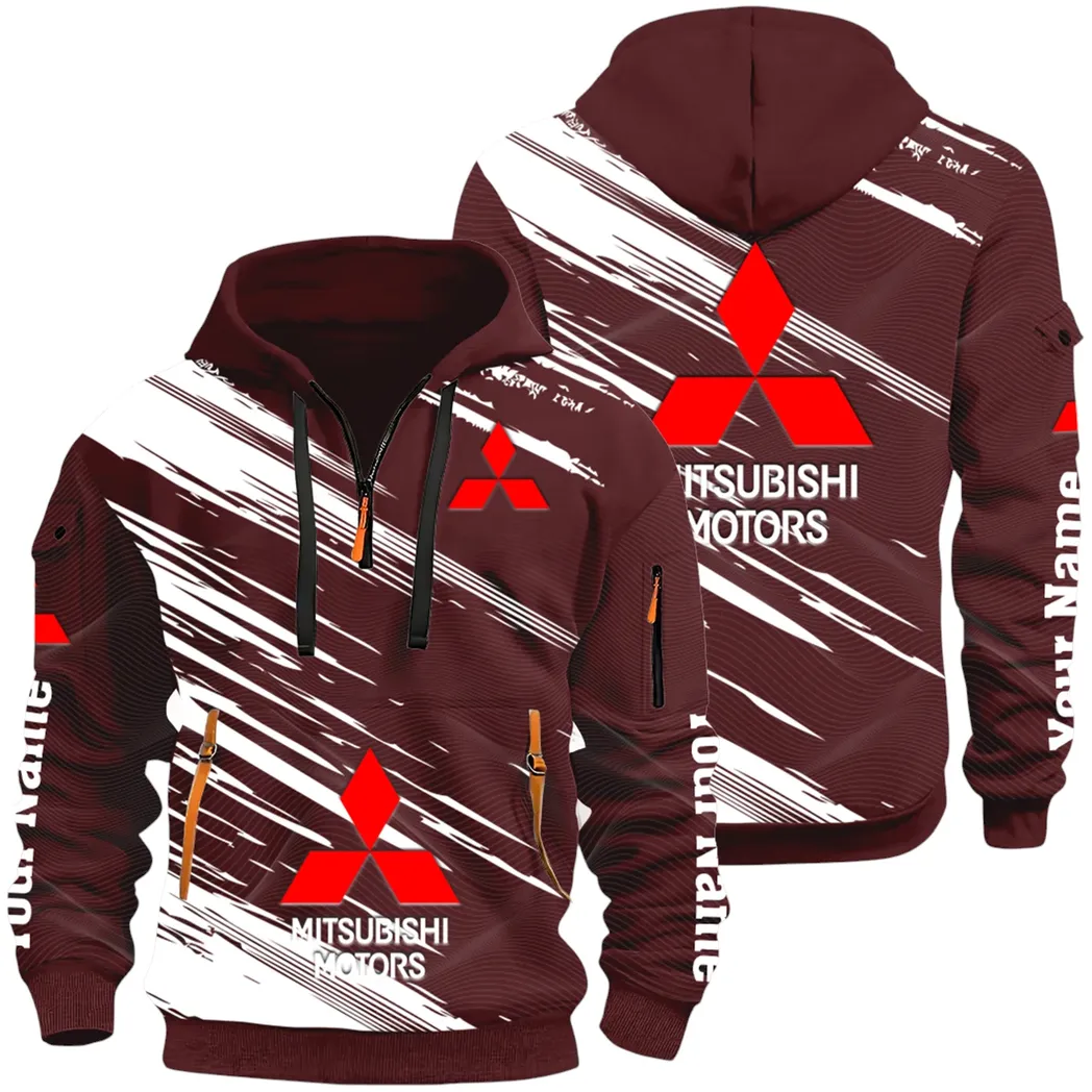 Off-Road SUV Hoodie Half Zip 3D, Adventure-Ready Comfortable Hoodie CAR514 - Dark Red