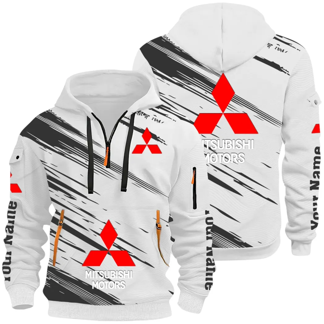 Off-Road SUV Hoodie Half Zip 3D, Adventure-Ready Comfortable Hoodie CAR514 - White