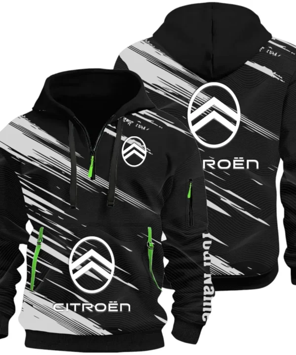 European Car Hoodie Half Zip 3D, Comfortable Everyday Hoodie CAR514 - Black