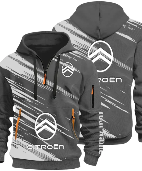 European Car Hoodie Half Zip 3D, Comfortable Everyday Hoodie CAR514 - Dark Gray
