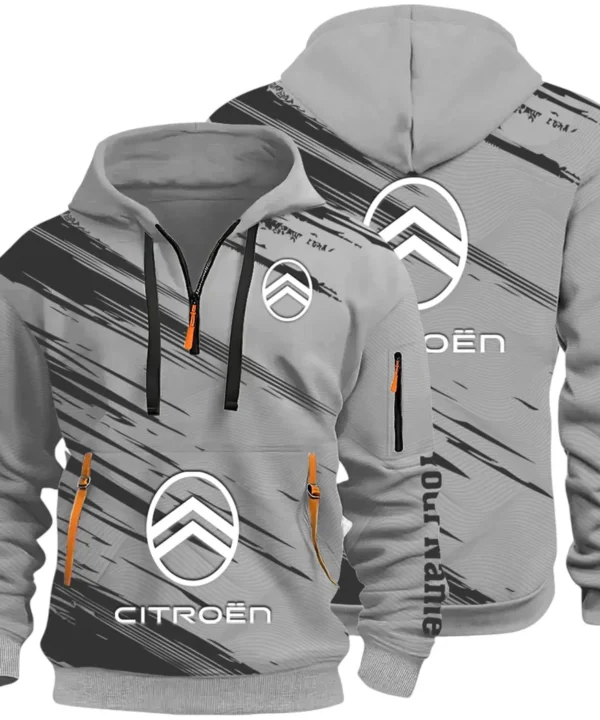 European Car Hoodie Half Zip 3D, Comfortable Everyday Hoodie CAR514 - Gray