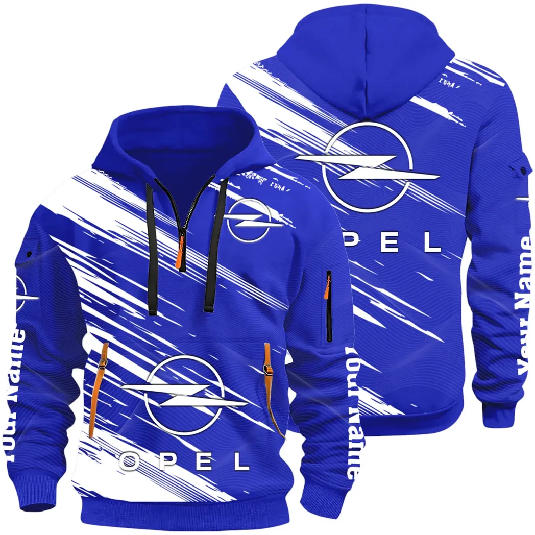 Family Vehicle Hoodie Half Zip 3D, Casual Street-Ready Hoodie CAR514 - Blue