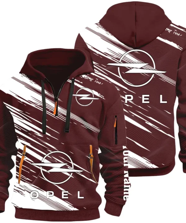 Family Vehicle Hoodie Half Zip 3D, Casual Street-Ready Hoodie CAR514 - Dark Red
