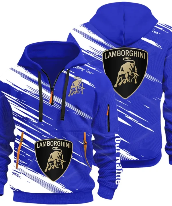 High-Performance Coupe Hoodie Half Zip 3D, Adventure-Ready Streetwear CAR514 - Blue