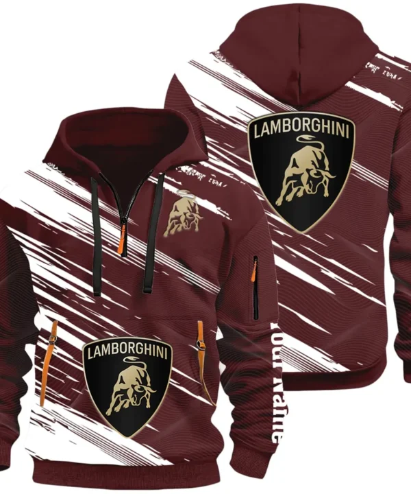 High-Performance Coupe Hoodie Half Zip 3D, Adventure-Ready Streetwear CAR514 - Dark Red