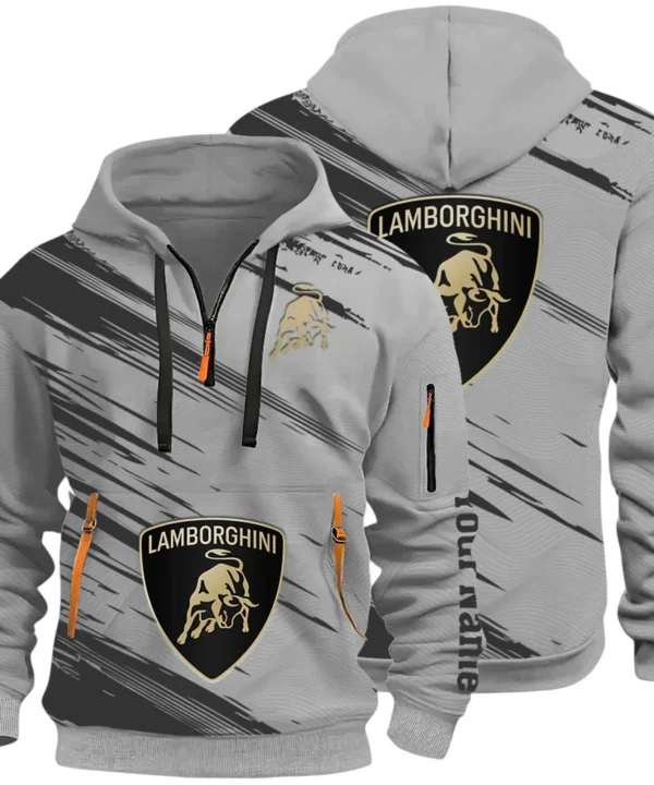 High-Performance Coupe Hoodie Half Zip 3D, Adventure-Ready Streetwear CAR514 - Gray