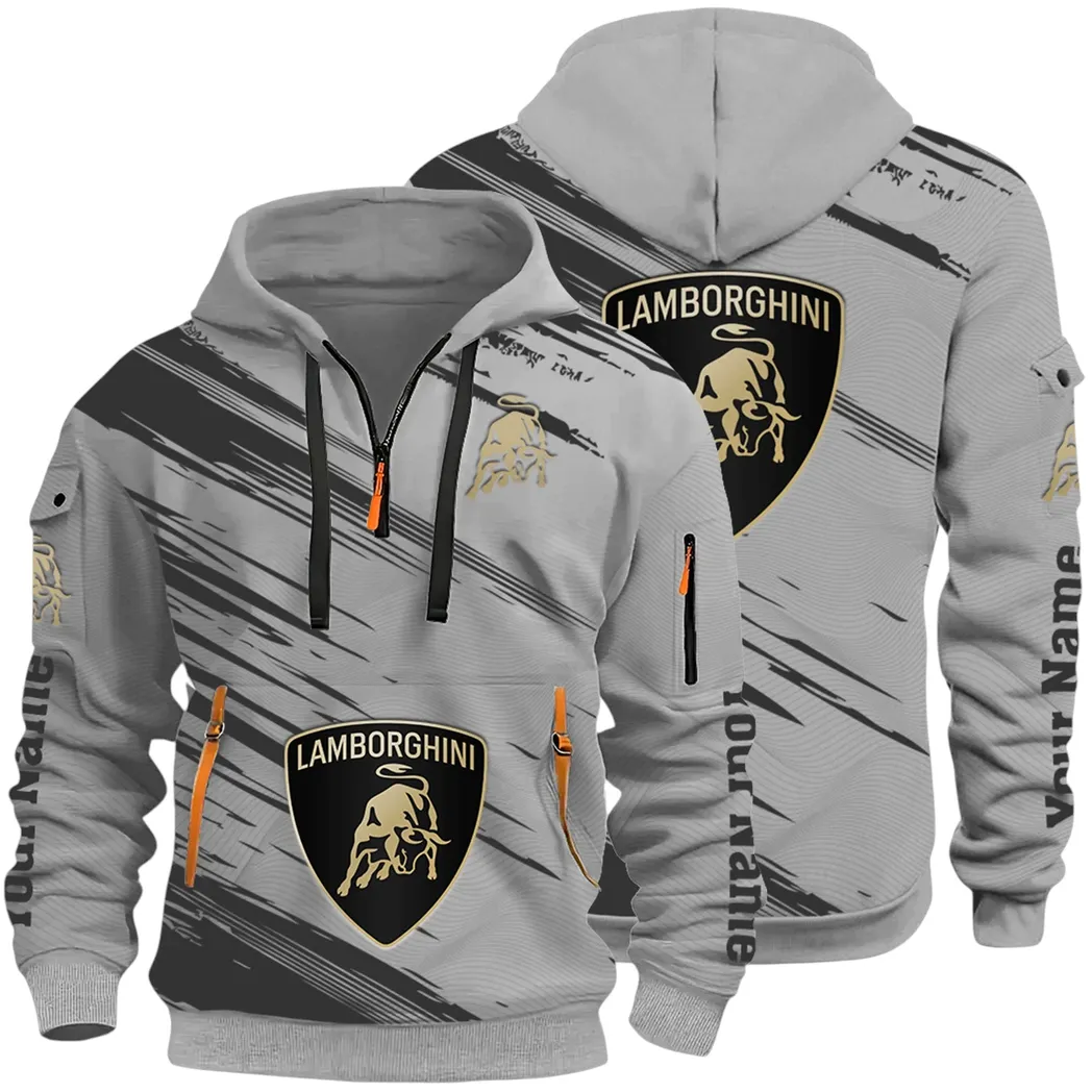 High-Performance Coupe Hoodie Half Zip 3D, Adventure-Ready Streetwear CAR514 - Gray