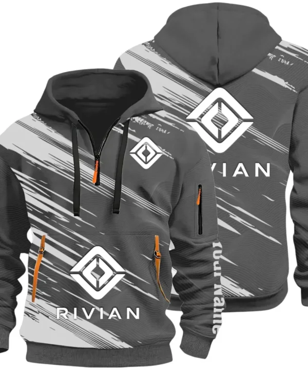 Racing Auto Hoodie Half Zip 3D, Classic Comfortable Hoodie Style CAR514 - Dark Gray
