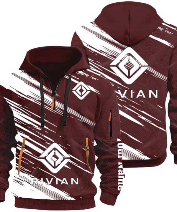 Racing Auto Hoodie Half Zip 3D, Classic Comfortable Hoodie Style CAR514 - Dark Red