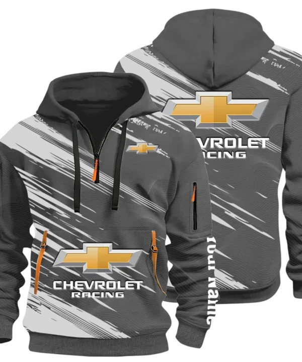 Classic Roadster Hoodie Half Zip 3D, Rugged Casual Fit Hoodie CAR514 - Dark Gray