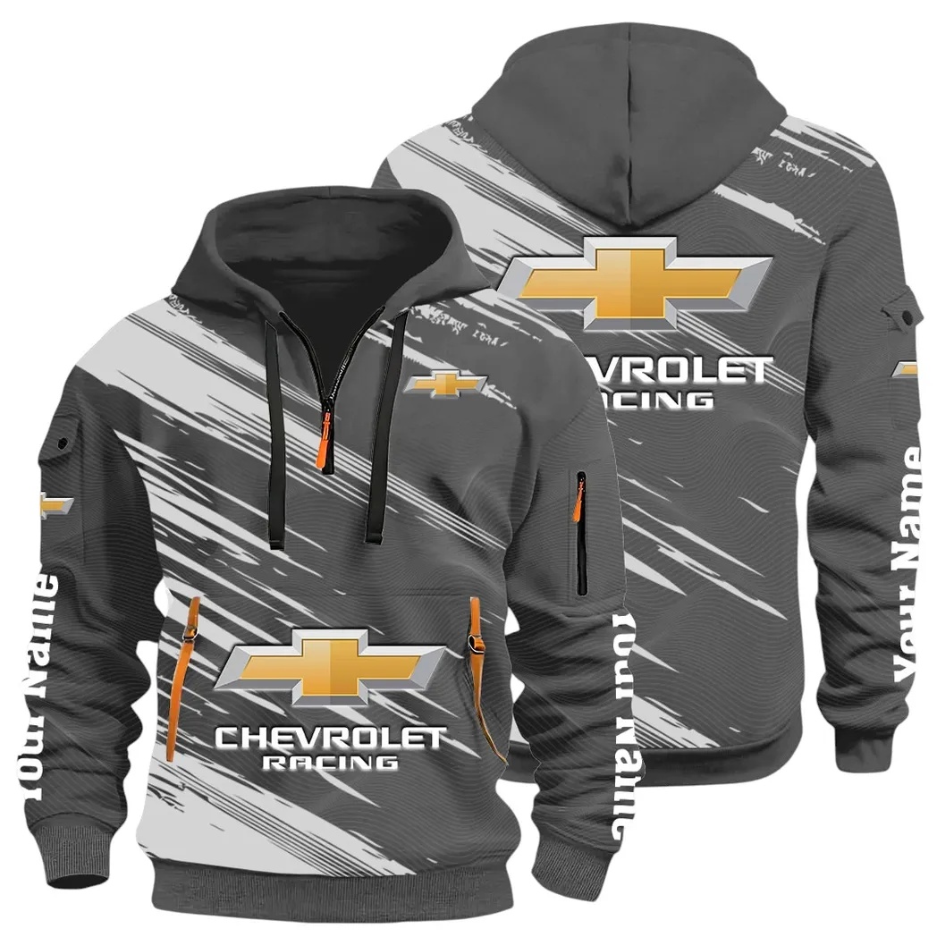 Classic Roadster Hoodie Half Zip 3D, Rugged Casual Fit Hoodie CAR514 - Dark Gray