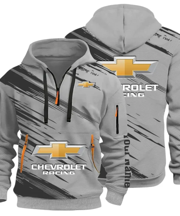 Classic Roadster Hoodie Half Zip 3D, Rugged Casual Fit Hoodie CAR514 - Gray