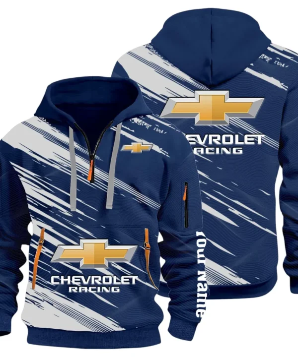 Classic Roadster Hoodie Half Zip 3D, Rugged Casual Fit Hoodie CAR514 - Navy
