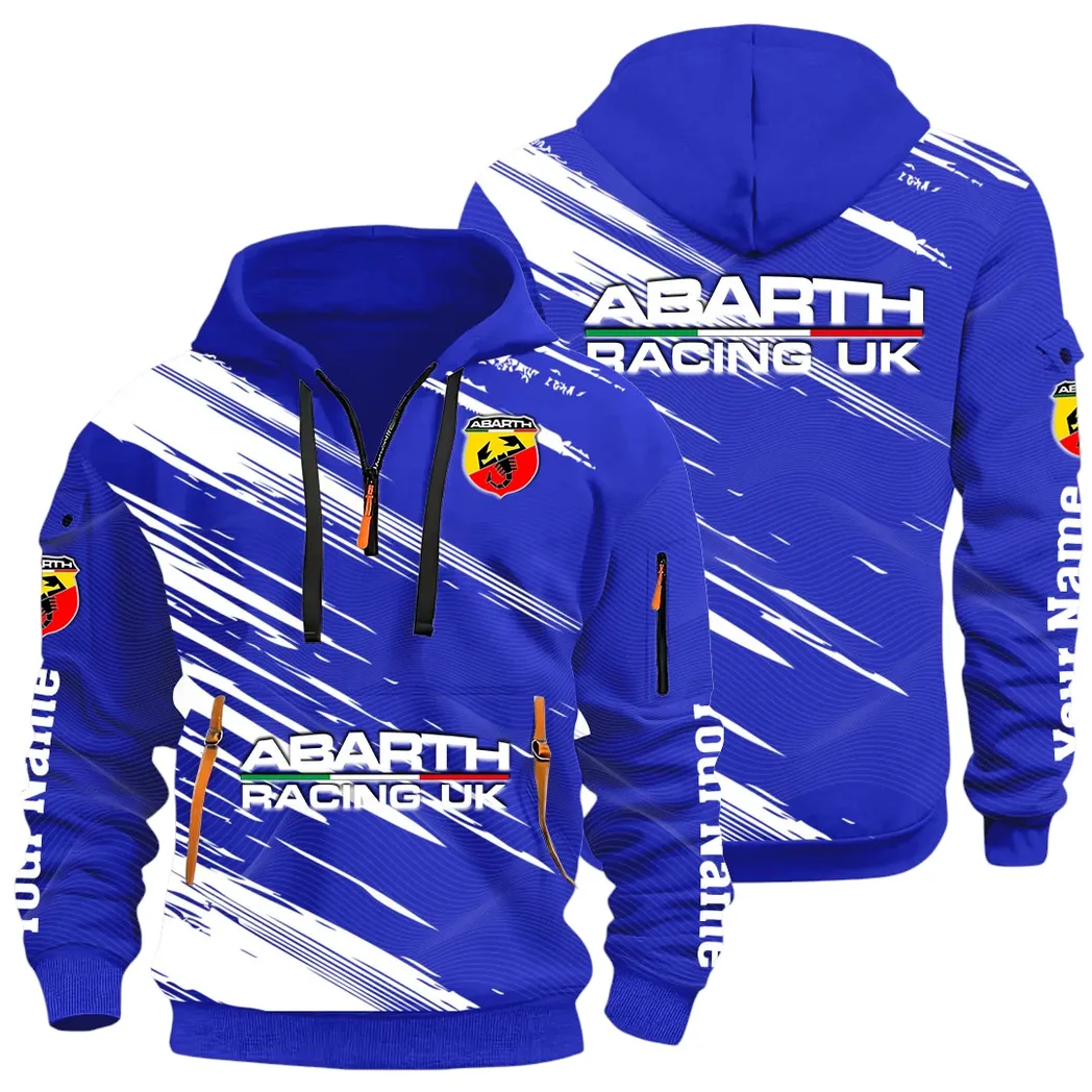 Hot Hatchback Hoodie Half Zip 3D, Sporty Urban Look Hoodie CAR514 - Blue