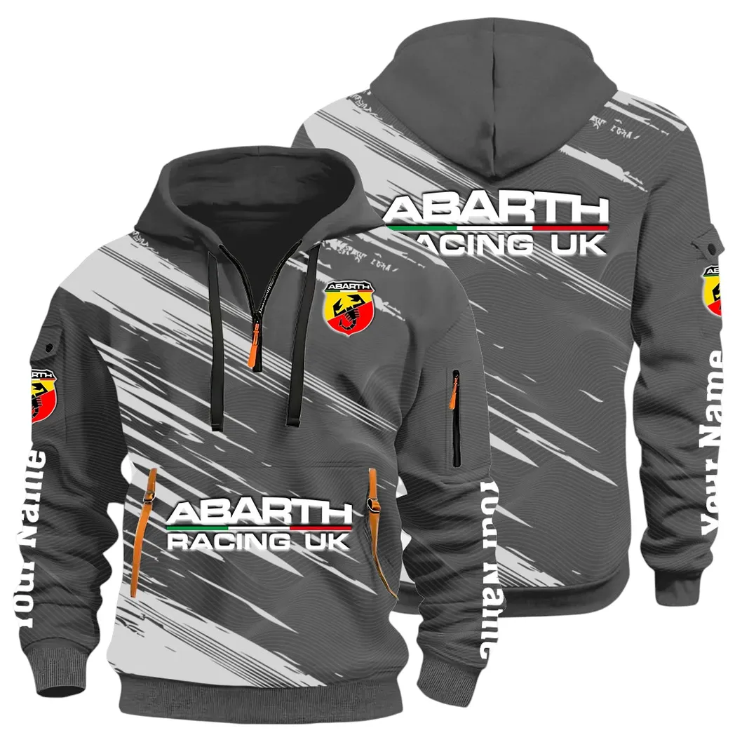 Hot Hatchback Hoodie Half Zip 3D, Sporty Urban Look Hoodie CAR514 - Dark Gray