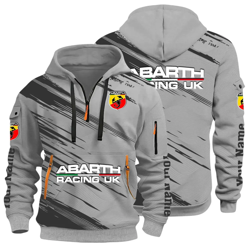 Hot Hatchback Hoodie Half Zip 3D, Sporty Urban Look Hoodie CAR514 - Gray