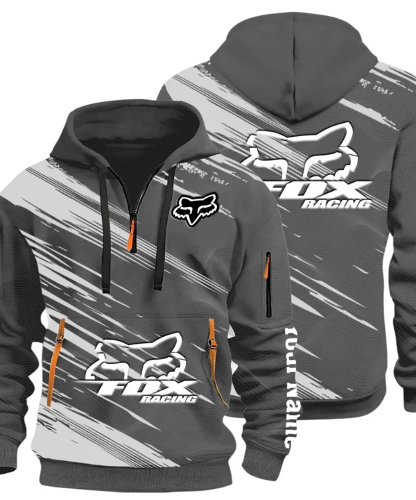 Racing Auto Hoodie Half Zip 3D, Everyday Comfortable Hoodie CAR514 - Dark Gray