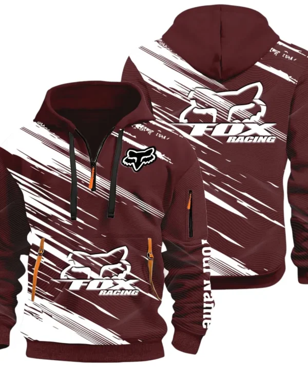 Racing Auto Hoodie Half Zip 3D, Everyday Comfortable Hoodie CAR514 - Dark Red