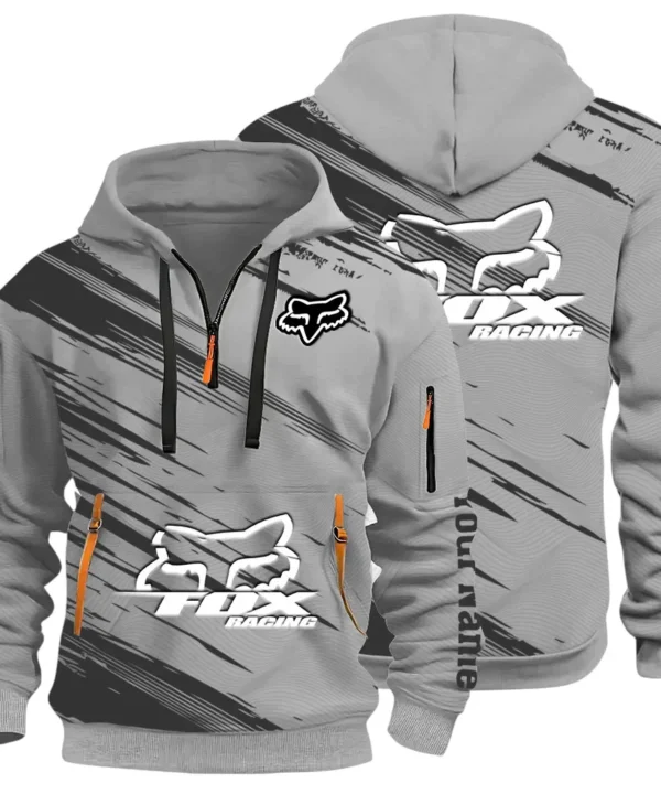 Racing Auto Hoodie Half Zip 3D, Everyday Comfortable Hoodie CAR514 - Gray