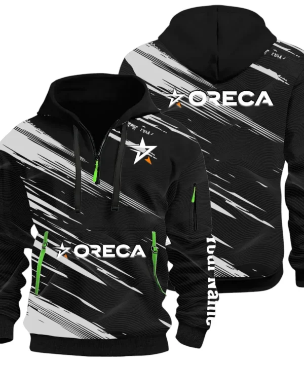 Racing Auto Hoodie Half Zip 3D, Street-Ready Casual Hoodie CAR514 - Black
