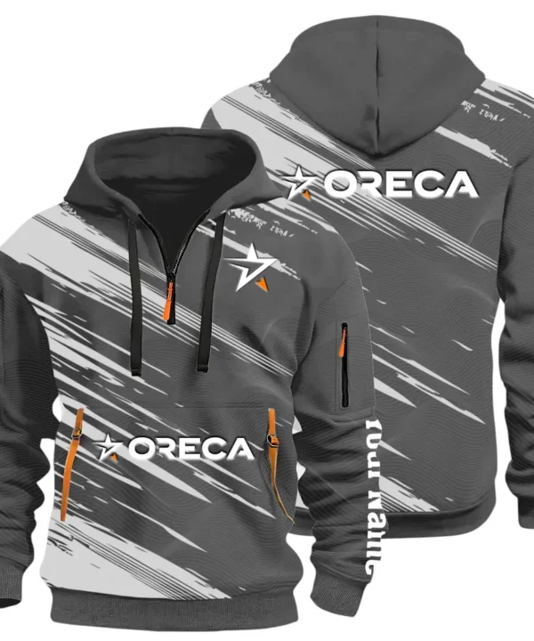 Racing Auto Hoodie Half Zip 3D, Street-Ready Casual Hoodie CAR514 - Dark Gray
