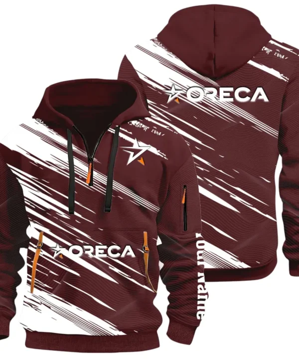Racing Auto Hoodie Half Zip 3D, Street-Ready Casual Hoodie CAR514 - Dark Red