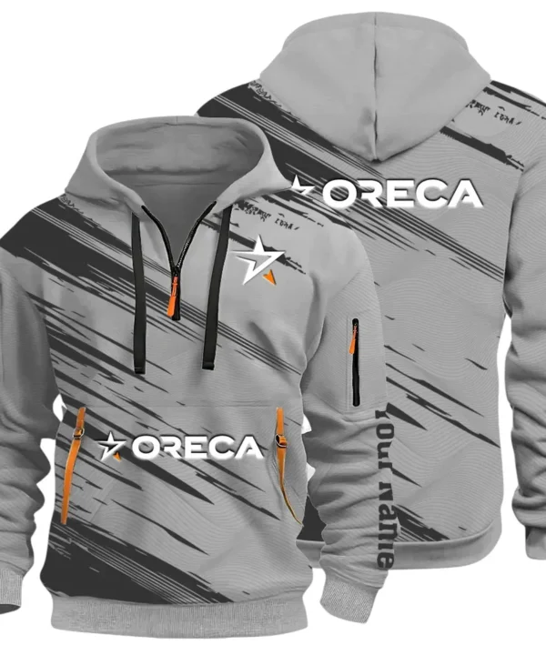 Racing Auto Hoodie Half Zip 3D, Street-Ready Casual Hoodie CAR514 - Gray