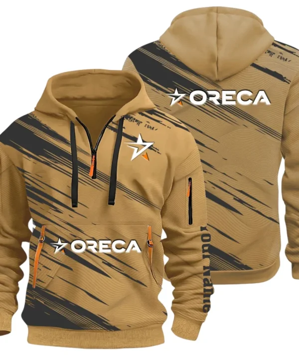 Racing Auto Hoodie Half Zip 3D, Street-Ready Casual Hoodie CAR514 - Khaki