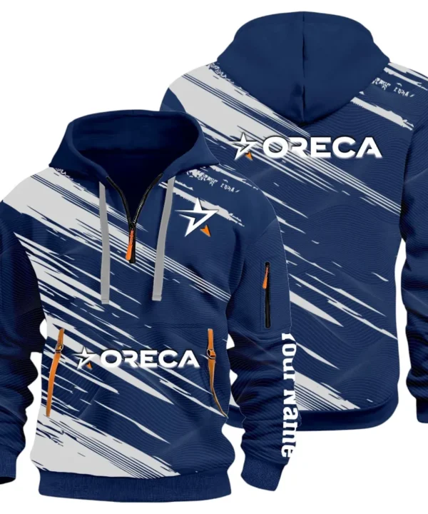 Racing Auto Hoodie Half Zip 3D, Street-Ready Casual Hoodie CAR514 - Navy
