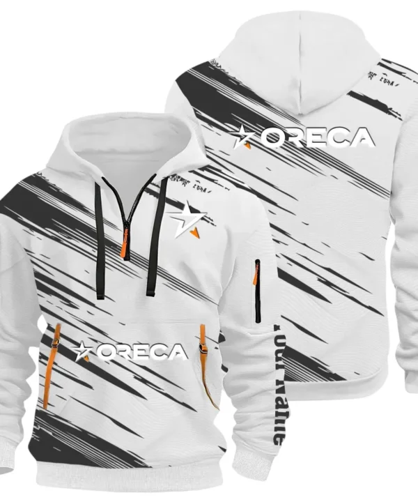 Racing Auto Hoodie Half Zip 3D, Street-Ready Casual Hoodie CAR514 - White