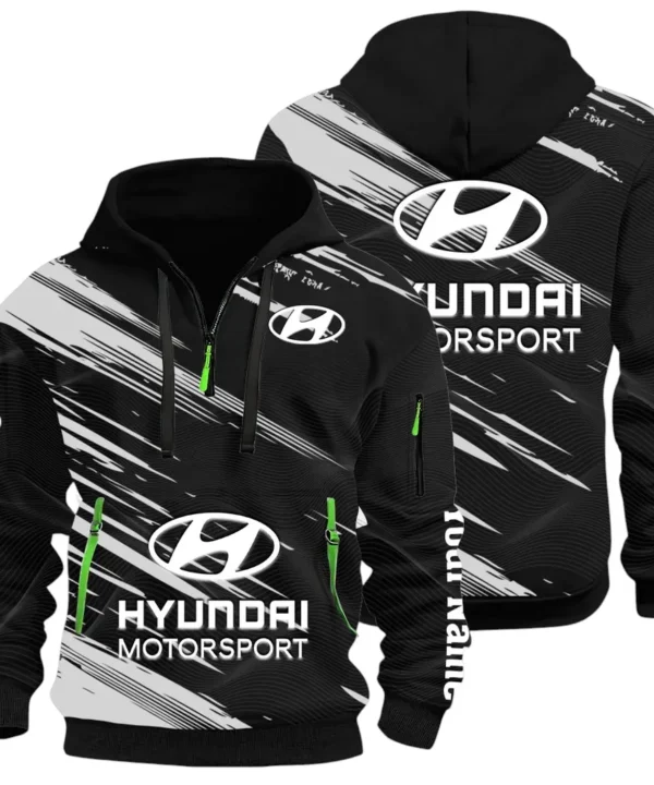 Sedan Hoodie Half Zip 3D, Streetwear Casual Look Outfit CAR514 - Black