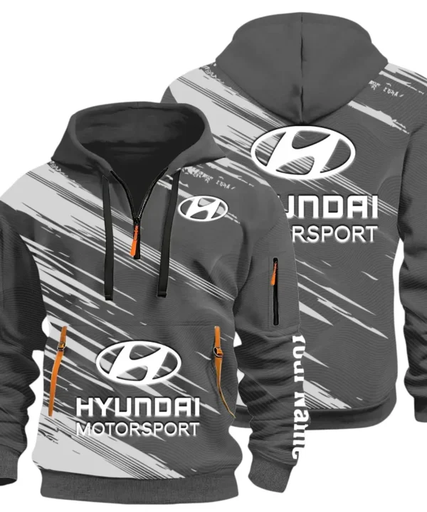 Sedan Hoodie Half Zip 3D, Streetwear Casual Look Outfit CAR514 - Dark Gray