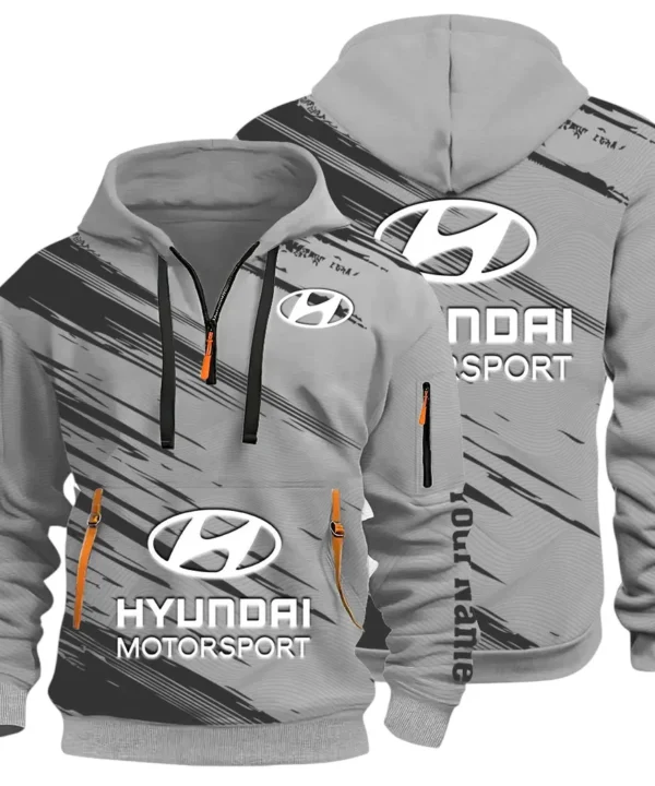 Sedan Hoodie Half Zip 3D, Streetwear Casual Look Outfit CAR514 - Gray