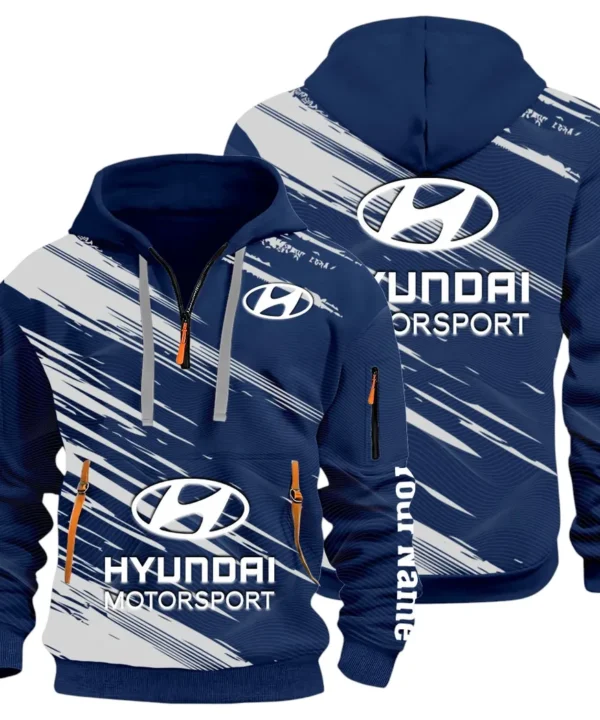 Sedan Hoodie Half Zip 3D, Streetwear Casual Look Outfit CAR514 - Navy