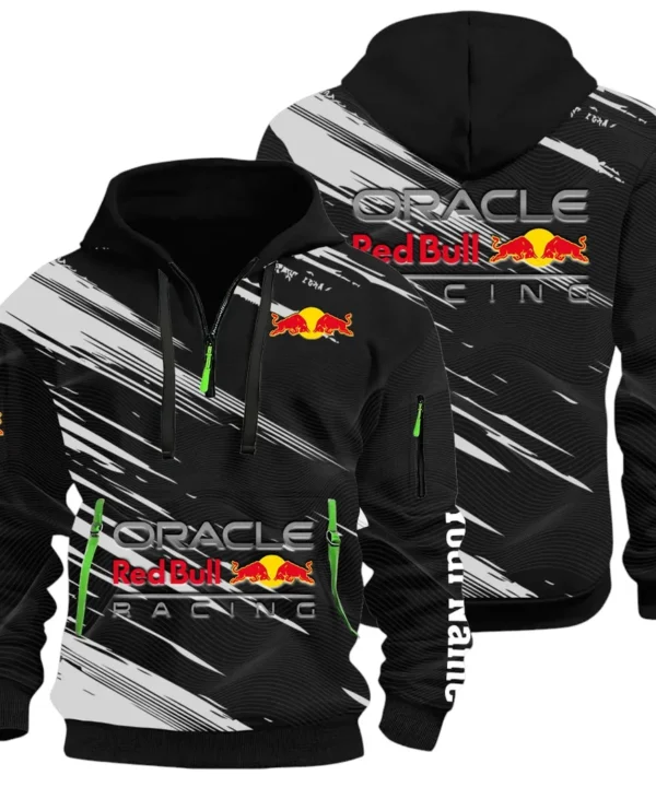 Racing Auto Hoodie Half Zip 3D, Sporty & Casual Everyday Wear Hoodie CAR514 - Black