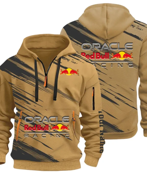 Racing Auto Hoodie Half Zip 3D, Sporty & Casual Everyday Wear Hoodie CAR514 - Khaki