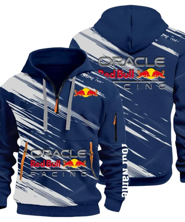 Racing Auto Hoodie Half Zip 3D, Sporty & Casual Everyday Wear Hoodie CAR514 - Navy