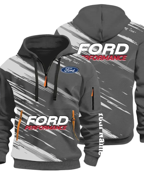 Road Life Hoodie Half Zip 3D, Casual Street-Ready Hoodie CAR514 - Dark Gray