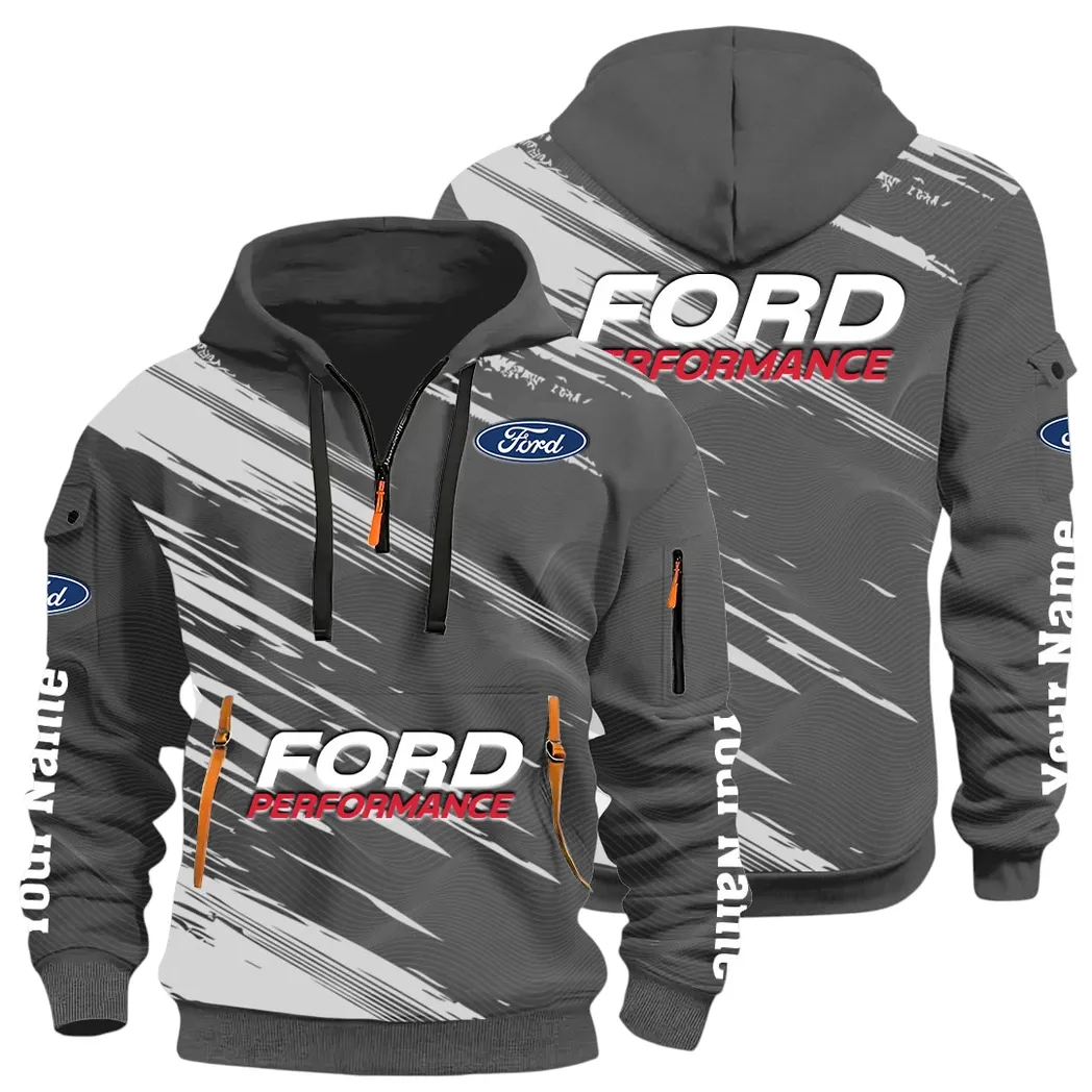 Road Life Hoodie Half Zip 3D, Casual Street-Ready Hoodie CAR514 - Dark Gray