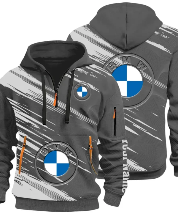 High-End Executive Car Hoodie Half Zip 3D, Street-Ready Casual Hoodie CAR514 - Dark Gray