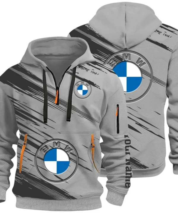 High-End Executive Car Hoodie Half Zip 3D, Street-Ready Casual Hoodie CAR514 - Gray