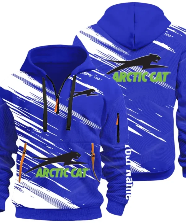 Off-Road Ride Hoodie Half Zip 3D, Durable & Casual Streetwear CAR514 - Blue