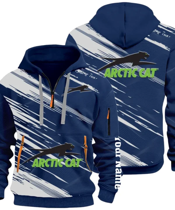 Off-Road Ride Hoodie Half Zip 3D, Durable & Casual Streetwear CAR514 - Navy