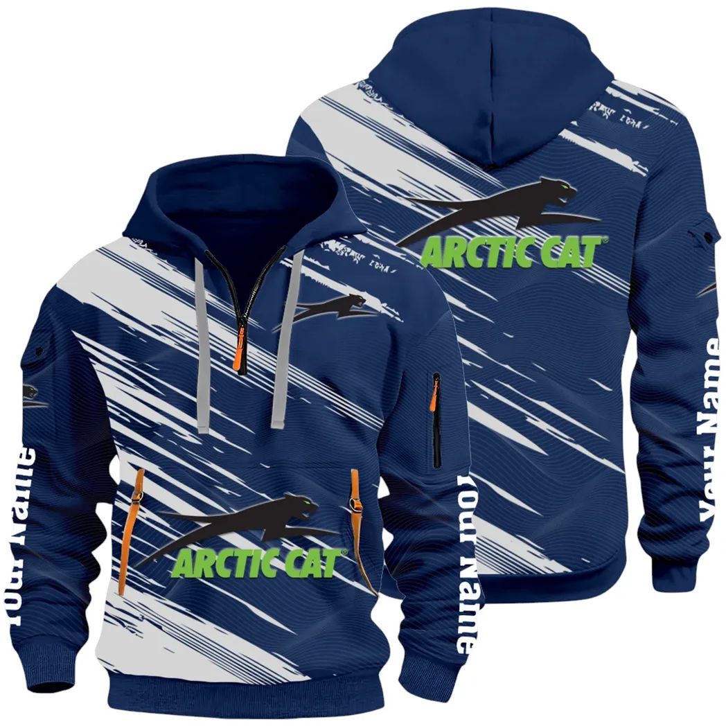 Off-Road Ride Hoodie Half Zip 3D, Durable & Casual Streetwear CAR514 - Navy